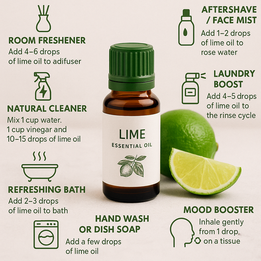 🌿 Everyday uses of lime essential oil (distilled)